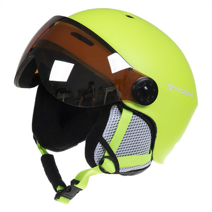 Ski Helmet with Built-In Goggles