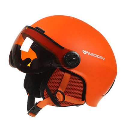 Ski Helmet with Built-In Goggles