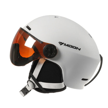 Ski Helmet with Built-In Goggles