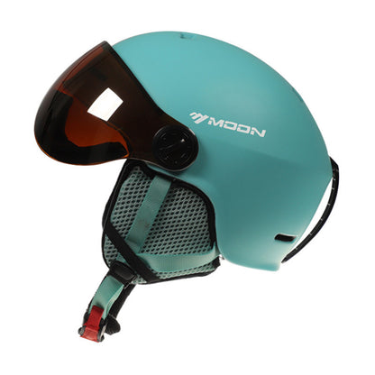 Ski Helmet with Built-In Goggles