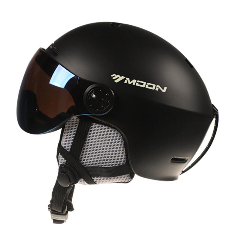 Ski Helmet with Built-In Goggles